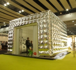 Folding inflatable tents for events